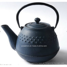 Teapot 1.0L do ferro de molde com interior do revestimento do esmalte